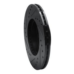 Buick Skylark Brake Rotor (1) - Front Right - R1 Concepts - Drilled & Slotted - Black - `90-`05